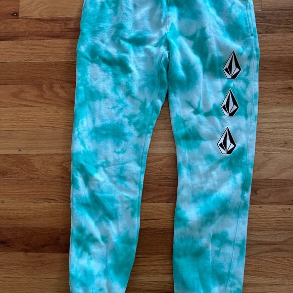 Volcom Girl Size L Green Tie Dye Sweatpants - Picture 4 of 4